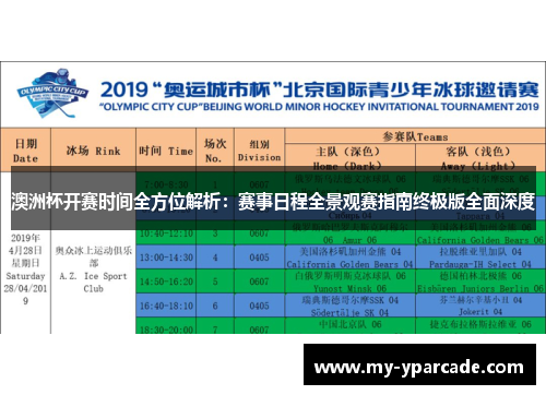 澳洲杯开赛时间全方位解析：赛事日程全景观赛指南终极版全面深度